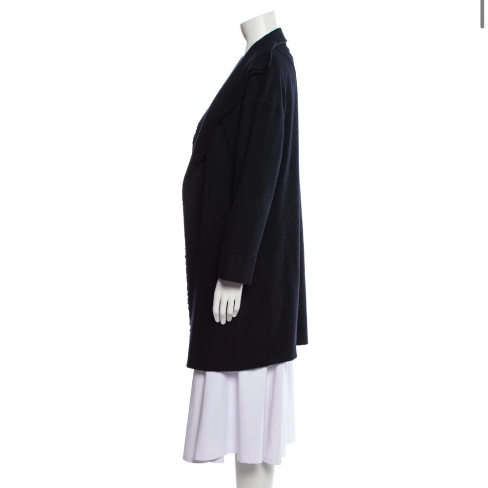 Lan Jaenicke Women's 100% Cashmere Coat Dark Navy - Picture 2 of 4